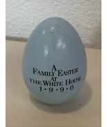 1990 Family Easter White House Blue Egg Wooden President George Barbara ... - €30,25 EUR
