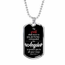 Express Your Love Gifts Angels Protect You Dog Tag Stainless Steel or 18k Gold 2 - £34.91 GBP