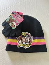 LOL Surprise Dolls Knit Hat Beanie &amp; Glove Set Kids New Unisex Black Pin... - $5.62