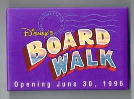 Walt Disney Worlds Boardwalk Opening June 30th 1996 pin back button Pinback - $24.16