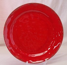Melamine Red Dinner Plate Speckled Trim Camping Plastic Dinnerware 11&quot; - £15.86 GBP