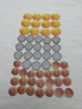 Lot Of (54) Cardboard Board Game Coin Tokens 5s 3s 1s - $6.92