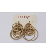 Macy&#39;s Worn Gold Tone Dangle Multi Ring Earrings - $17.49 CAD