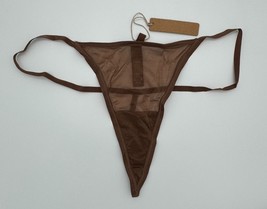 SKIMS Kim Kardashian Fits Everybody T-String Thong Panty Jasper Brown Si... - $11.75