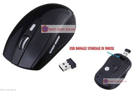 black Wireless Optical mouse Mini usb receiver for Dell Toshiba Apple Laptop PC - £13.56 GBP