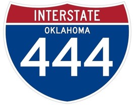 Oklahoma Interstate 444 Sticker R7159 Highway Route Sign Road Sign - £1.14 GBP+