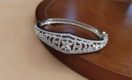 Cubic Zirconia Silver Bracelet / Indian Party and wedding&#39;s American Diamond Bra - $46.99