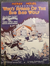 WALT DISNEY: (RARE VINTAGE SHEET MUSIC COLLECTION,1940,,S) THREE LITTE PIGS - $123.75