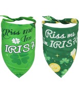 2pcs St Patricks Day Dog Bandana Cute Green Irish Pet Clover Clothes St ... - £19.79 GBP
