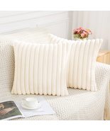 Pallene Faux Fur Plush Throw Pillow Covers 18x18 Set of 2 - Luxury Soft ... - £15.71 GBP