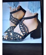 Sandals For Women Zip Back Rhinestone Cutout Peep Toe Dance Shoes Heels - $491.91 MXN