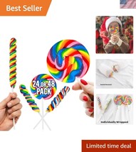 Rainbow Lollipop Value Pack: 24 Large Swirl and Twisty Pops for Celebrat... - $45.00