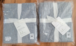 2 Pottery Barn Belgian Flax Linen Hand-Stitched Pillow Shams Standard Nwt #P503 - £61.66 GBP