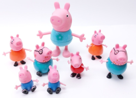 Lot of 8 Peppa Pig &amp; Family Figures - Poseable legs and arms 2003 - £15.47 GBP