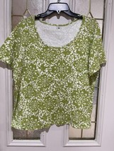 Jones New York Sport Women&#39;s Plus Size T Top Shirt Green Floral Size 2X - $8.49