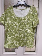 Jones New York Sport Women&#39;s Plus Size T Top Shirt Green Floral Size 2X - £6.72 GBP