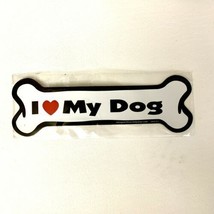 Dog Magnetic Car Decal, Bone Shaped, I Love My Dogs, Made in USA, 7&quot; - £3.52 GBP