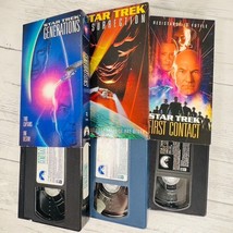 Star Trek VHS Generations Insurrection First Contact Patrick Stewart 3 Tapes - £19.74 GBP