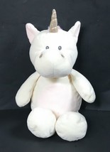 Kellytoy 20 Inch White Plush Unicorn Lovey Rattle Stuffed Animal Toy Pink Mane - £12.66 GBP
