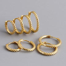 Vintage Style Polka Dot Pattern Fashion Hoop 18k Gold Over 10,12,14&amp;16mm Earring - £41.81 GBP+