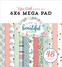 Echo Park Double-Sided Mega Paper Pad 6&quot;X6&quot; 48/Pkg-Life Is Beautiful - £14.57 GBP