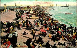 Crowded Beach Scene Southsea Beach Wales England UK 1912 DB Postcard - £3.07 GBP