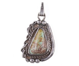 Vintage Navajo sterling and turquoise pendant n - £70.37 GBP