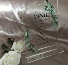 Green Leaf Acrylic Wedding Invitation,Custom 10pcs Acrylic Wedding Menu - £25.17 GBP+
