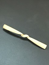 Estate Monet Signed Thin & Long Cream Enamel & Goldtone Bow Pin Brooch – marked  - £12.62 GBP