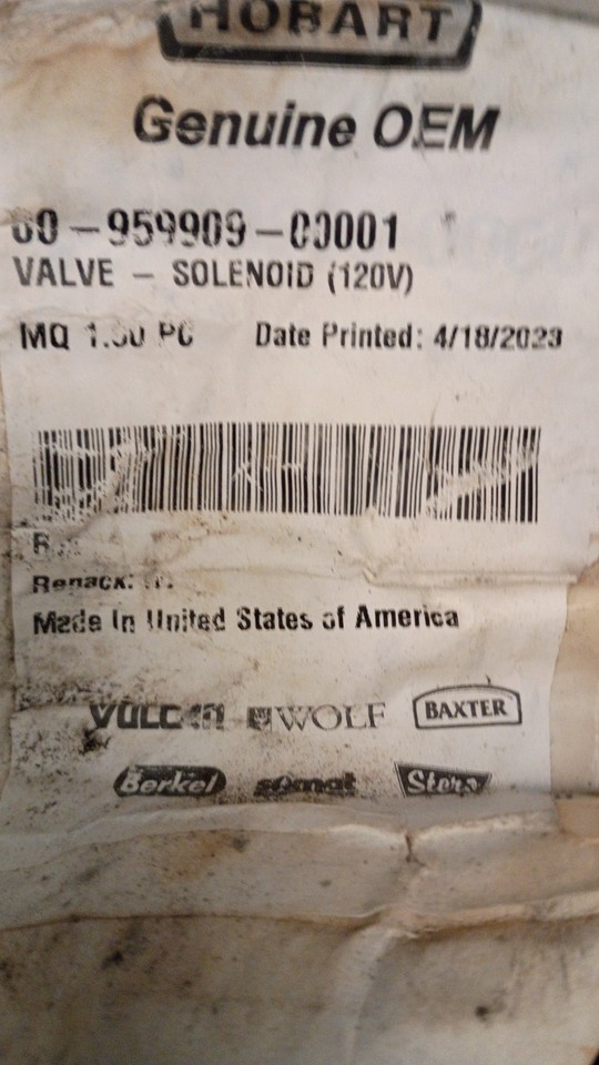 Vulcan Hart 00-959909-00001 120VDC Solenoid Valve Item image 2