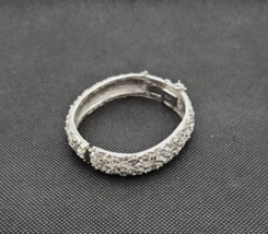 Silver Toned Metal Fashion Hinged Bangle Bracelet - £13.95 GBP