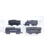 4 Marx Trains Tenders 2 Penn Central 1 NYC 1 Union Pacific O Gauge - $40.43 CAD