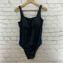 Prego Maternity Swimsuit Sz S Small Black and Royal Blue One Piece - £12.62 GBP