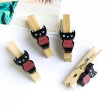 [Black Cat] - Wooden Clips / Wooden Clamps / Mini Clips - $12.86