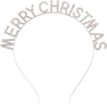 Rhinestone Christmas Headband Merry Christmas Headband Crystal Xmas Hairband Gli - £17.71 GBP