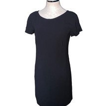 Theory &#39;Jamelya&#39; Short Sleeve Crepe Mini Shift Dress in Black Size 8 - $69.79