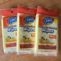 3 Spic And Span Scented Lemon Cleaning Wipes Packs of 4 New Sealed 12 Total - £9.36 GBP