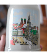 Vtg Munich Munchen Germany Marienplatz Stoneware Bier Beer Stein Mug .5 ... - £23.76 GBP