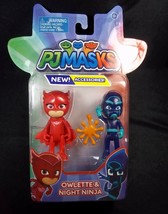 PJ Masks 2 figure pack &amp; splat accessory Owlette Night Ninja NEW - £7.12 GBP