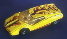 Vintage Matchbox Superfast Datsun 128X Car Yellow W/FLAMES No. 33 Trunk Opens - £9.17 GBP