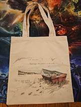 D. Morgan Art Canvas Tote Bag 1990 Vintage Beach Ocean Waves Boat - $29.65