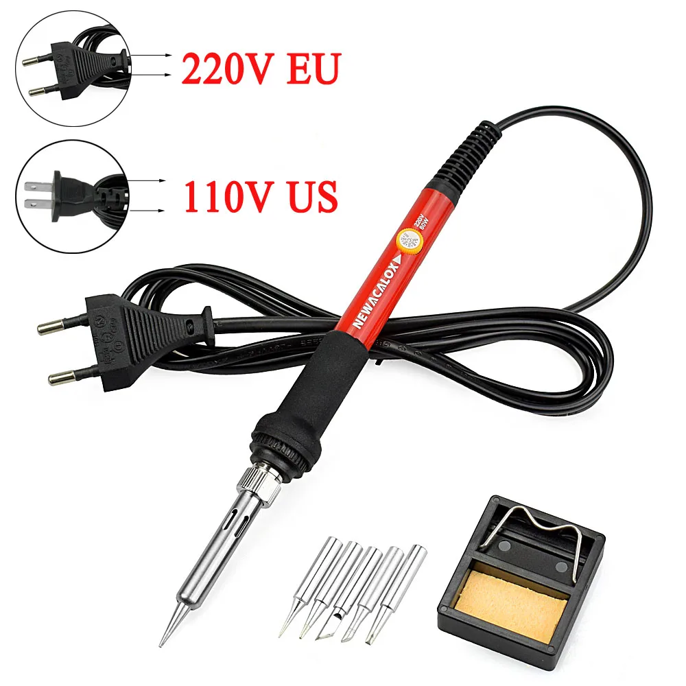 NEWACALOX 220V/110V 60W Electrical Soldering  Rework Welding Tool Adjust... - $138.78