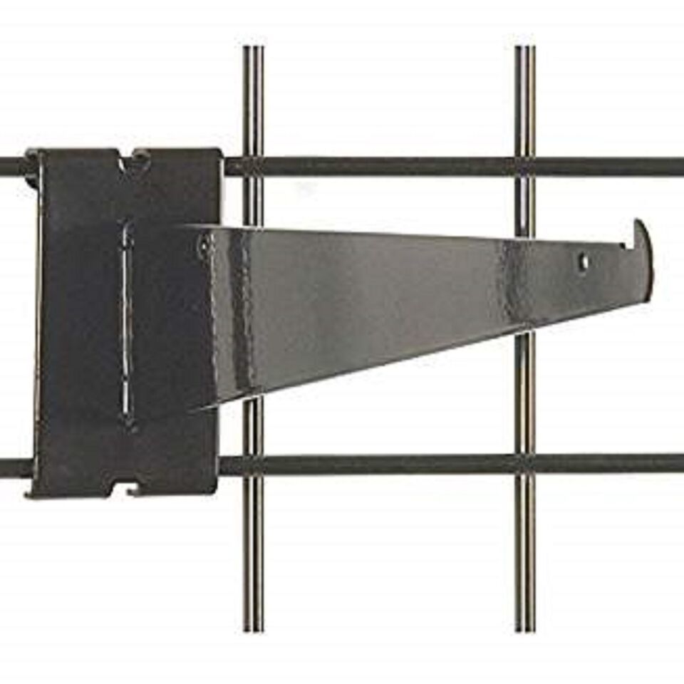 Only Hangers 12&quot; Gridwall Knife Shelf Brackets With Lip - Black 8 pcs - $32.51