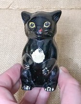 Vintage Ohio Mold And Die Works Plastic Black Cat Spice Salt Shaker Kitsch - £3.89 GBP