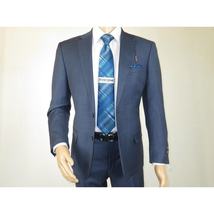 Men's Suit by Giorgio Cosani Textured Wool/Cashmere Blend 901-19 Blue 52 Long image 9