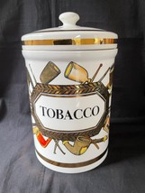 vintage Piero Fornasetti TOBACCO lid box pot lidded jar 9 inch high - £395.68 GBP