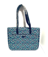 VERA BRADLEY Brown Turquoise Leather Trimmed &quot;Rain Forest&quot; COMMUTER TOTE... - €63,55 EUR