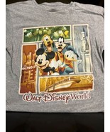 Walt Disney World  T Shirt Small Gray Mickey Goofy Donald &amp; Pluto - £15.79 GBP