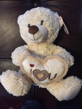 Teddy Bear Stuffed Animal Holding Heart New - £15.66 GBP