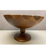 Vintage Carved Wood Centerpiece Pedestal Bowl Fruit Compote - $73.65
